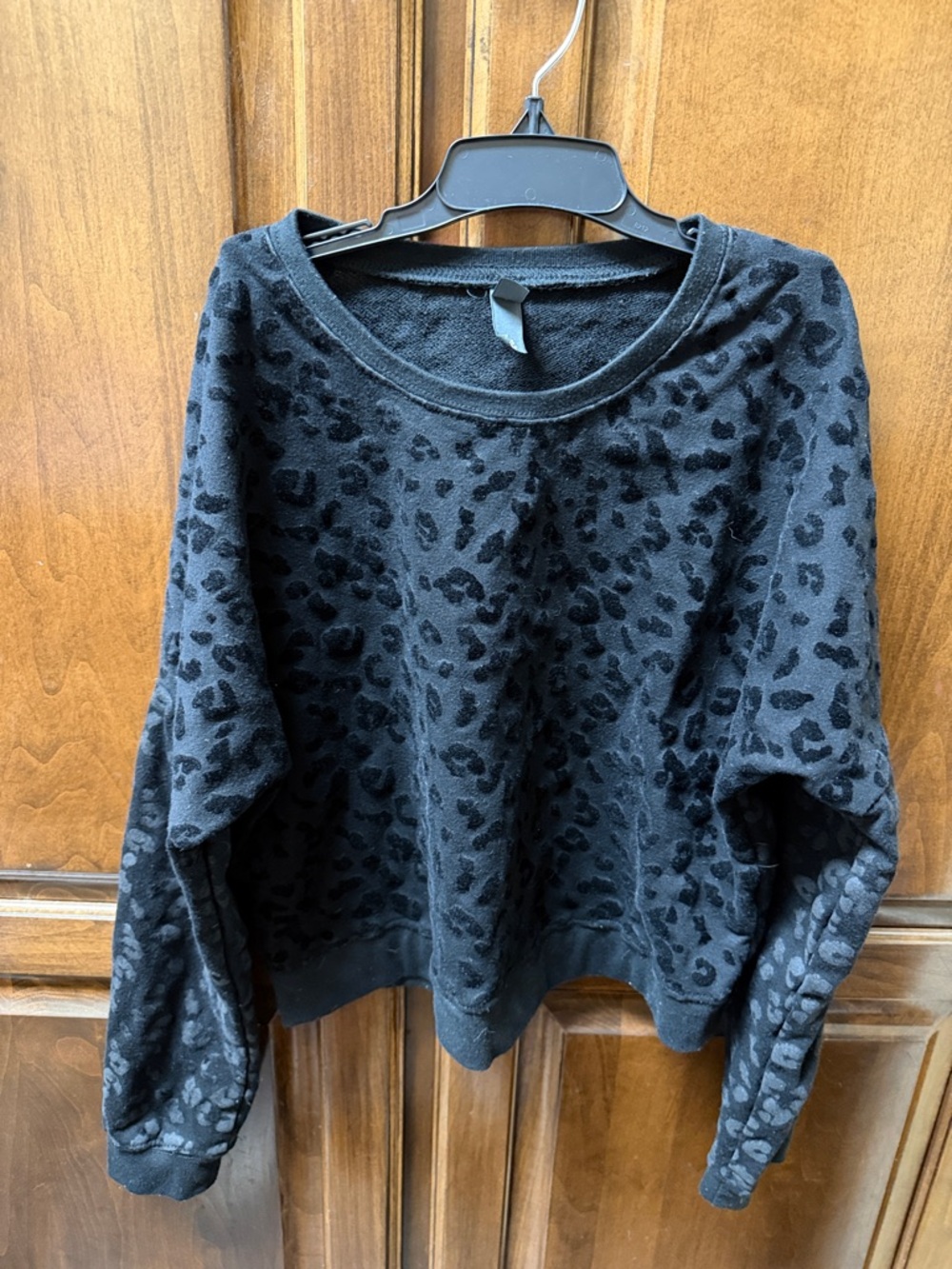 Alya Black Flocked Leopard Pullover